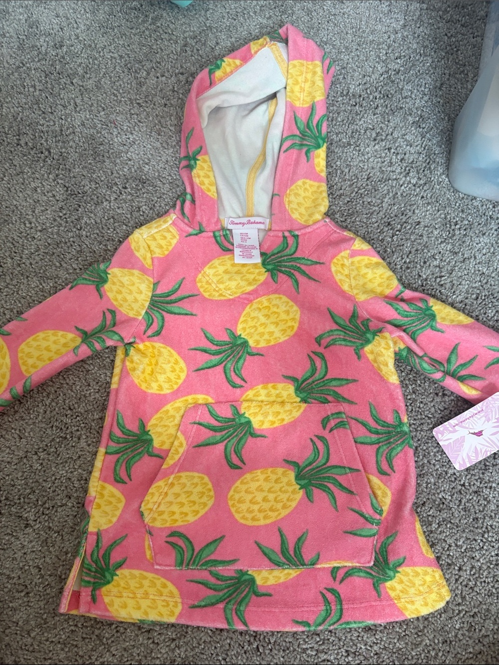 Tommy Bahama Kids Pink Pineapple Hooded Terry Dress